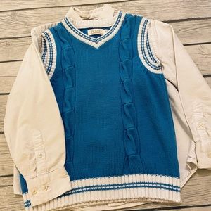 Nautica Button Down Dress Shirt with Sweater Vest